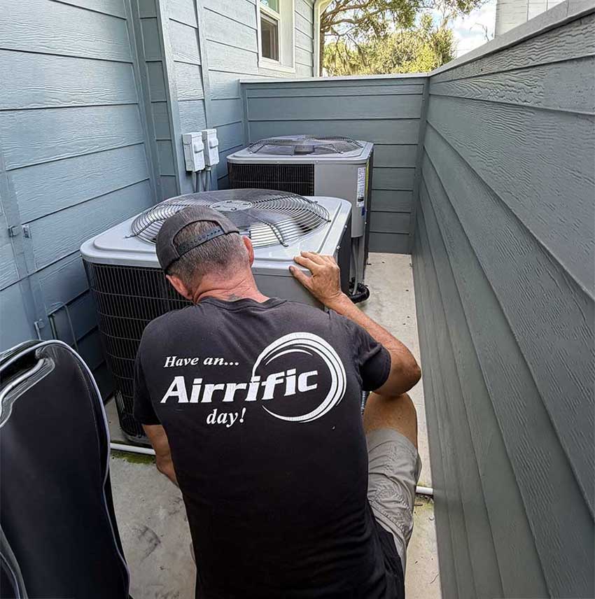 Testing residential heat pump to verify proper operation and performance.